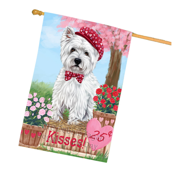 Rosie 25 Cent Kisses West Highland Terrier Dog House Flag FLG56948