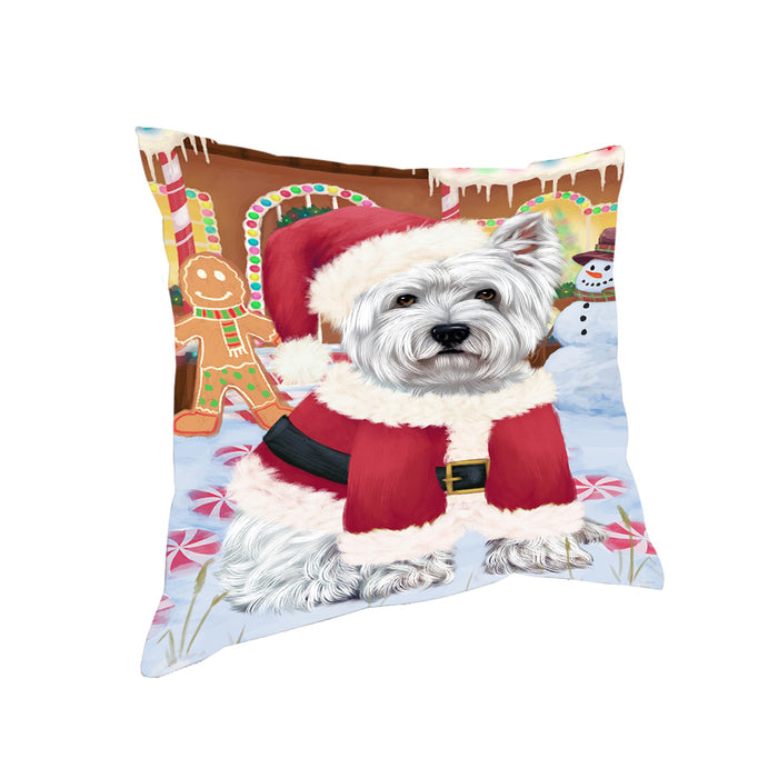Christmas Gingerbread House Candyfest West Highland Terrier Dog Pillow PIL80668