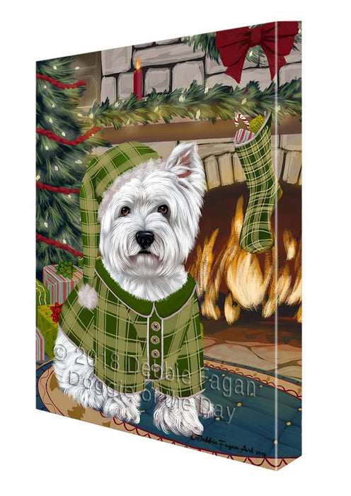 The Stocking was Hung West Highland Terrier Dog Canvas Print Wall Art Décor CVS120833