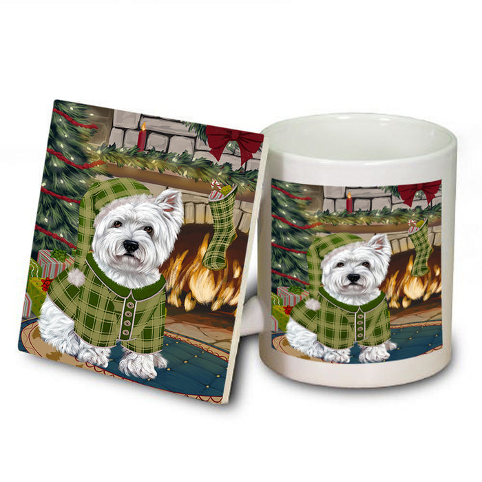 The Stocking was Hung West Highland Terrier Dog Mug and Coaster Set MUC55648