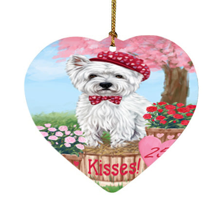 Rosie 25 Cent Kisses West Highland Terrier Dog Heart Christmas Ornament HPOR56620
