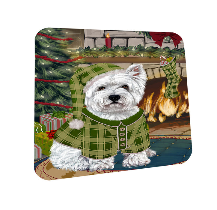 The Stocking was Hung West Highland Terrier Dog Coasters Set of 4 CST55614