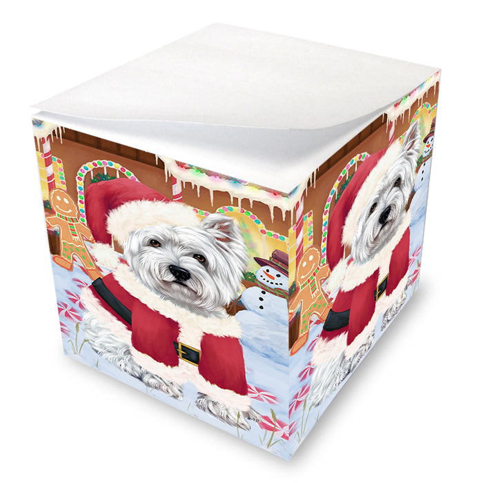 Christmas Gingerbread House Candyfest West Highland Terrier Dog Note Cube NOC54666