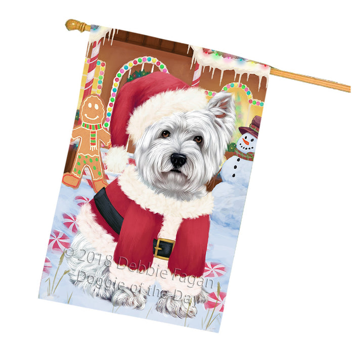 Christmas Gingerbread House Candyfest West Highland Terrier Dog House Flag FLG57278