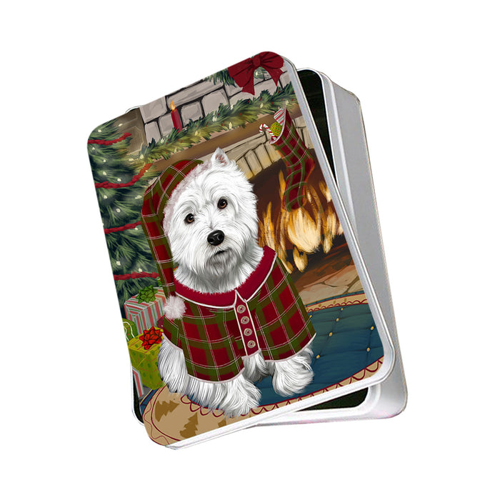 The Stocking was Hung West Highland Terrier Dog Photo Storage Tin PITN55600