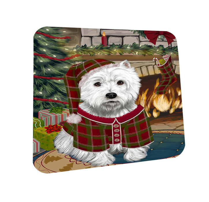 The Stocking was Hung West Highland Terrier Dog Coasters Set of 4 CST55615