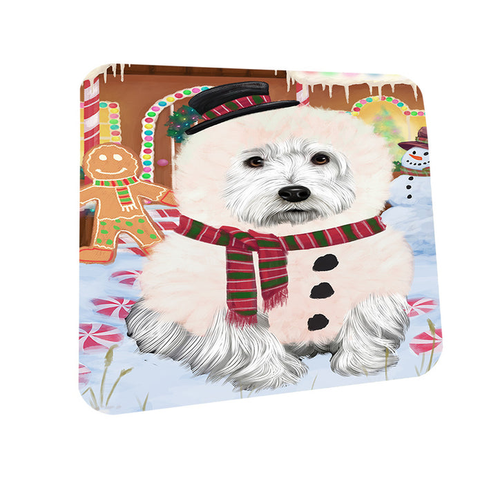 Christmas Gingerbread House Candyfest West Highland Terrier Dog Coasters Set of 4 CST56553