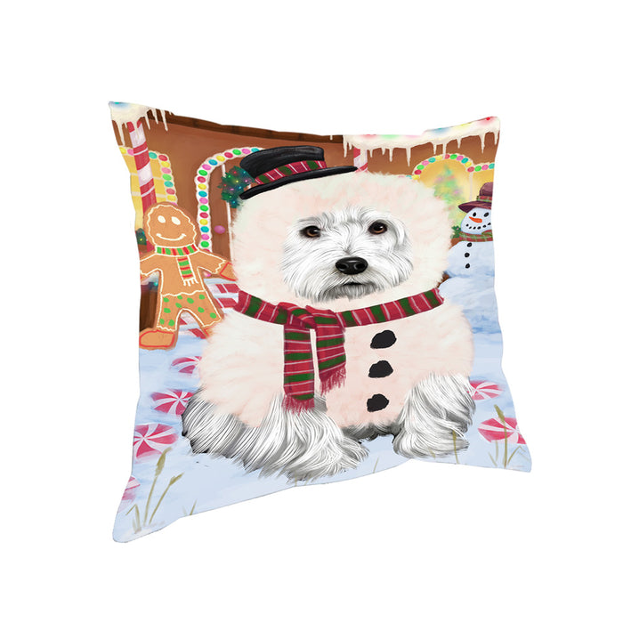 Christmas Gingerbread House Candyfest West Highland Terrier Dog Pillow PIL80672
