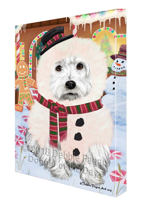 Christmas Gingerbread House Candyfest West Highland Terrier Dog Canvas Print Wall Art Décor CVS131579