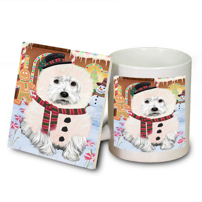 Christmas Gingerbread House Candyfest West Highland Terrier Dog Mug and Coaster Set MUC56587