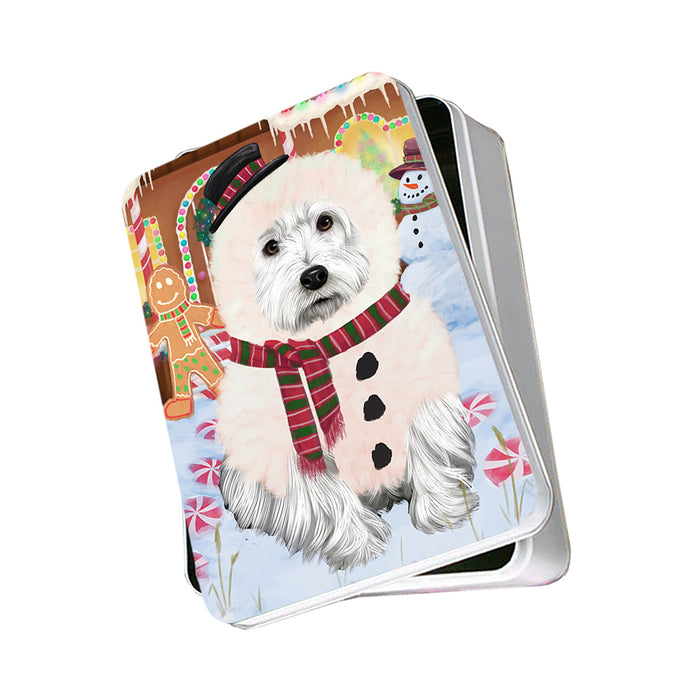 Christmas Gingerbread House Candyfest West Highland Terrier Dog Photo Storage Tin PITN56538