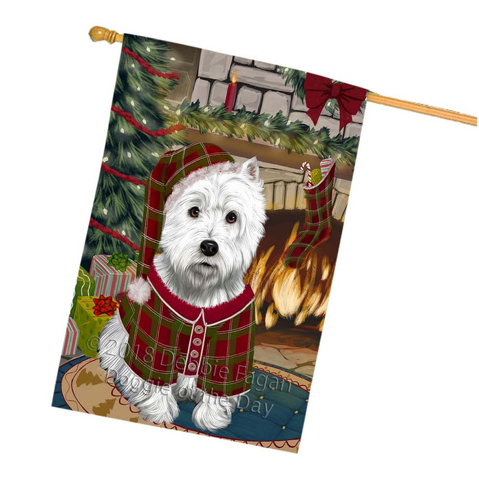 The Stocking was Hung West Highland Terrier Dog House Flag FLG56086