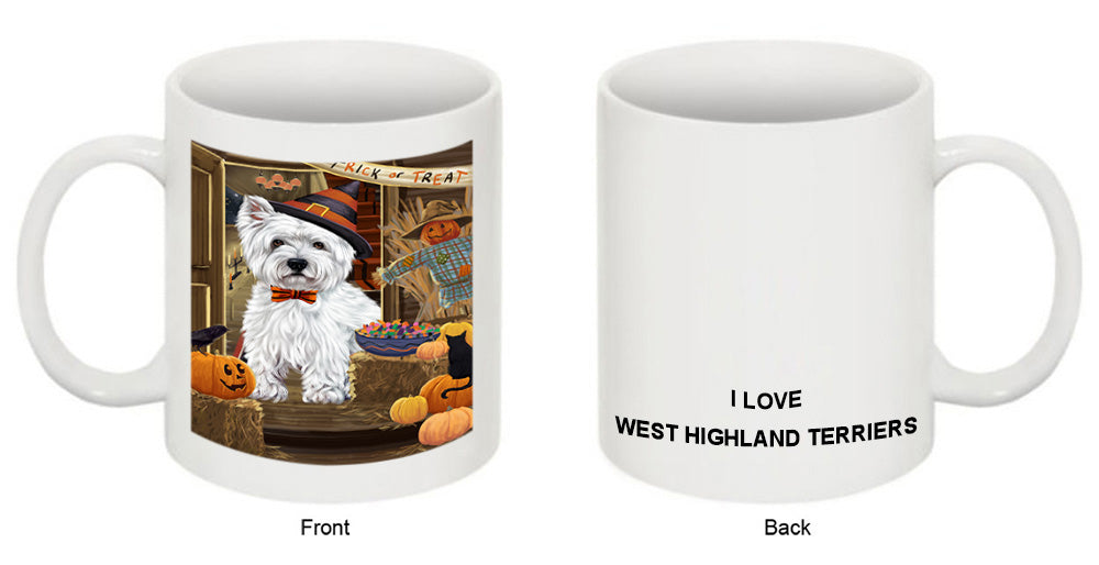 Enter at Own Risk Trick or Treat Halloween West Highland Terrier Dog Coffee Mug MUG48736
