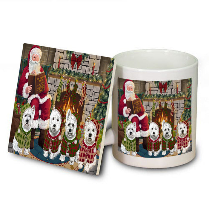 Christmas Cozy Holiday Tails West Highland Terriers Dog Mug and Coaster Set MUC55391