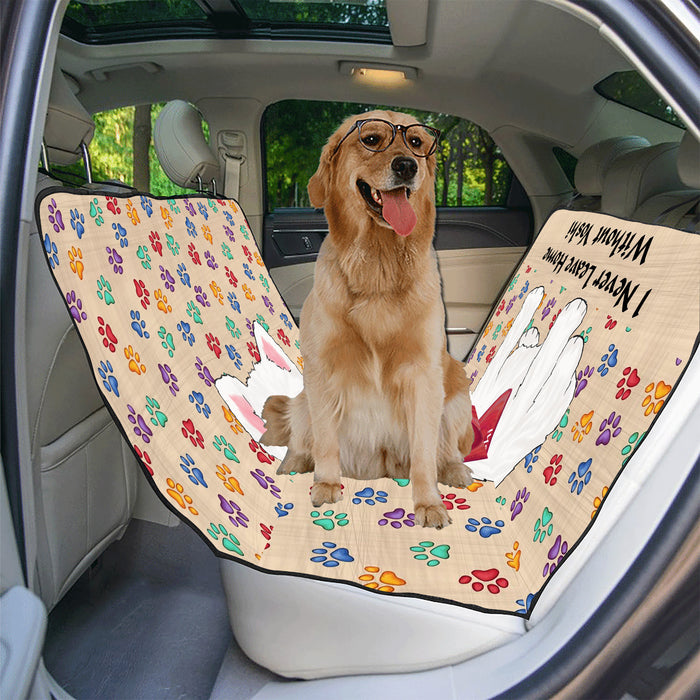 Personalized I Never Leave Home Paw Print West Highland Terrier Dogs Pet Back Car Seat Cover
