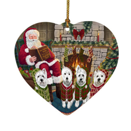 Christmas Cozy Holiday Tails West Highland Terriers Dog Heart Christmas Ornament HPOR55755