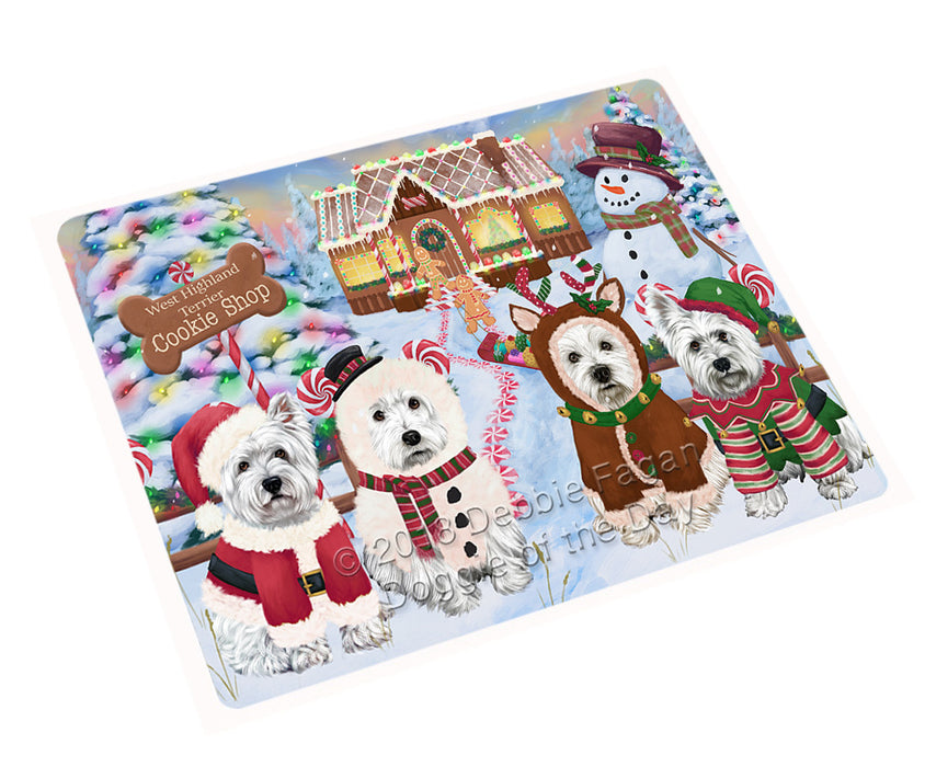 Holiday Gingerbread Cookie Shop West Highland Terriers Dog Cutting Board C75030