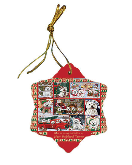 Love is Being Owned Christmas West Highland Terrier Dogs Star Porcelain Ornament SPOR57893