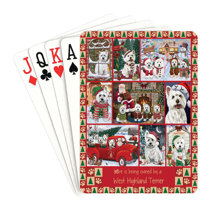 Love is Being Owned Christmas West Highland Terrier Dogs Playing Card Decks