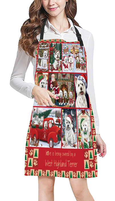 Love is Being Owned Christmas West Highland Terrier Dogs Apron