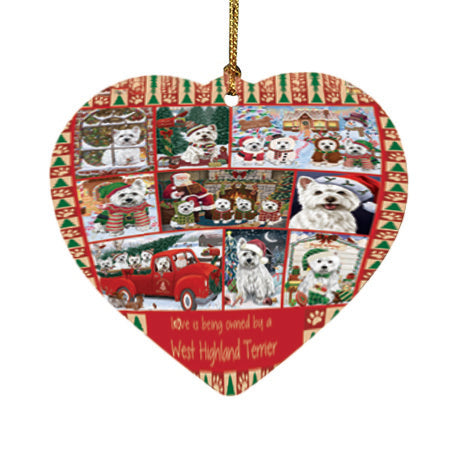 Love is Being Owned Christmas West Highland Terrier Dogs Heart Christmas Ornament HPOR57893