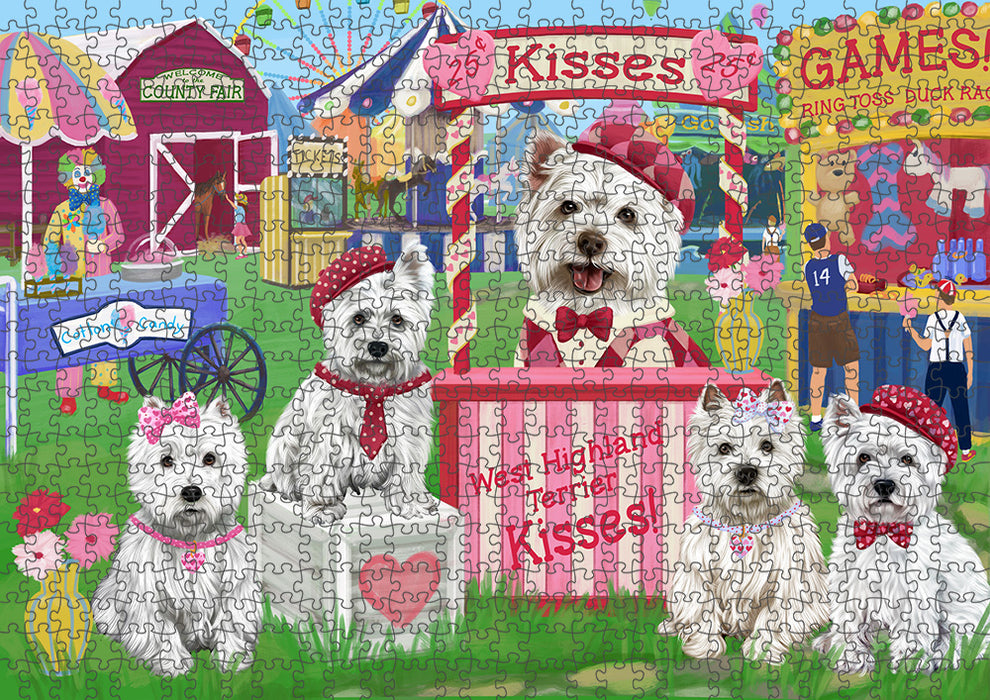 Carnival Kissing Booth West Highland Terriers Dog Puzzle with Photo Tin PUZL92400