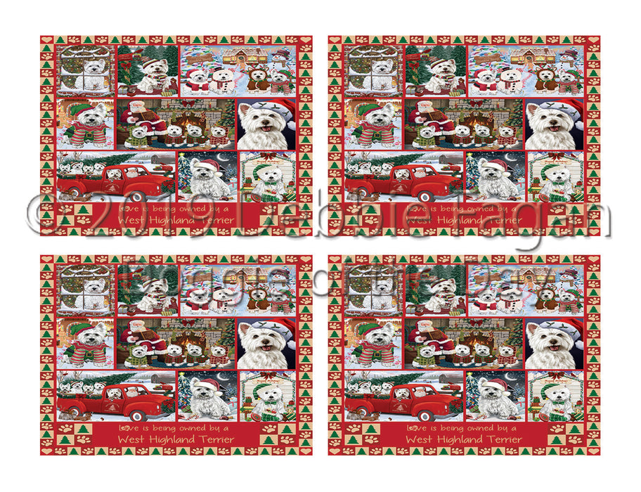 Love is Being Owned Christmas West Highland Terrier Dogs Placemat