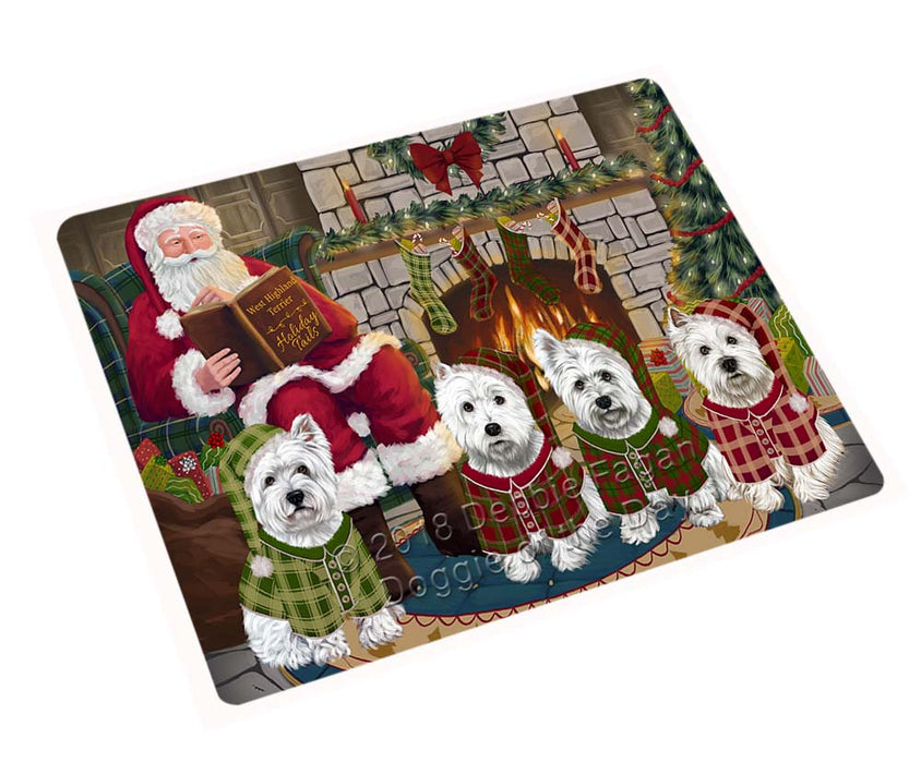 Christmas Cozy Holiday Tails West Highland Terriers Dog Large Refrigerator / Dishwasher Magnet RMAG94662