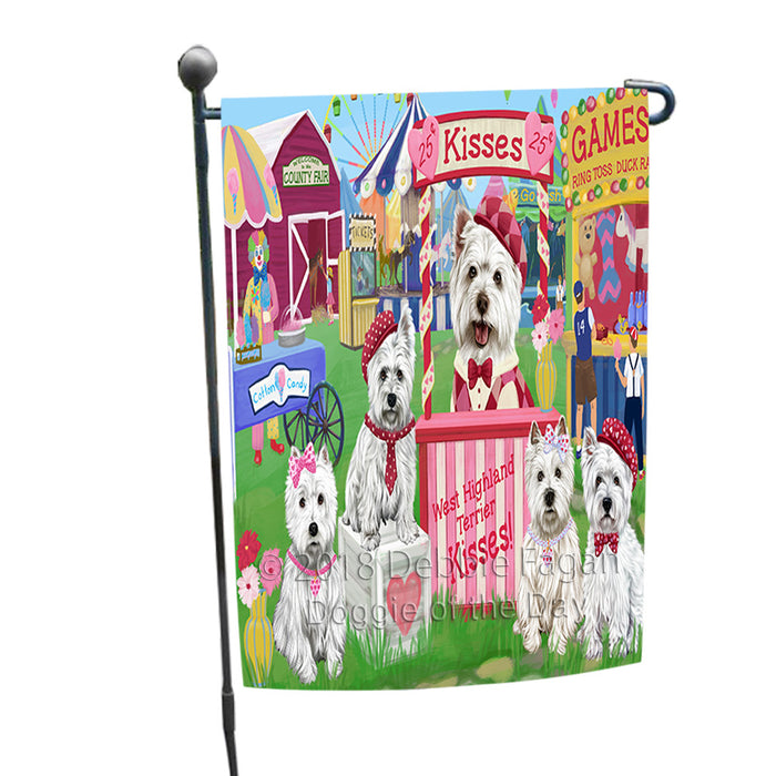 Carnival Kissing Booth West Highland Terriers Dog Garden Flag GFLG56597