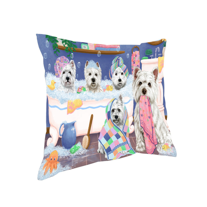 Rub A Dub Dogs In A Tub West Highland Terriers Dog Pillow PIL81628