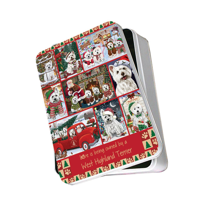 Love is Being Owned Christmas West Highland Terrier Dogs Photo Storage Tin PITN57209