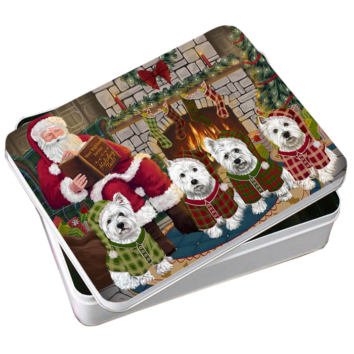 Christmas Cozy Holiday Tails West Highland Terriers Dog Photo Storage Tin PITN55342