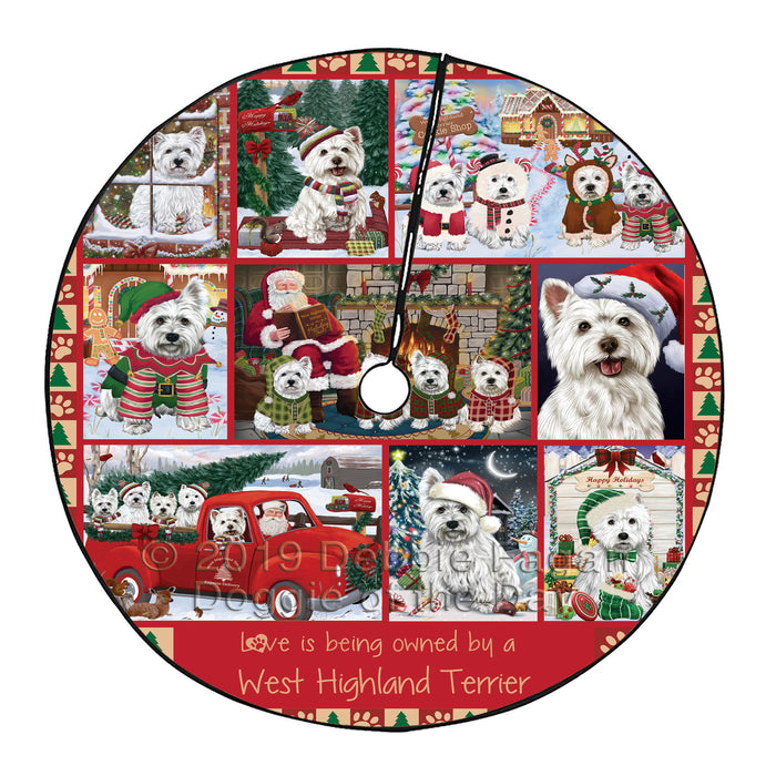 Love is Being Owned Christmas West Highland Terrier Dogs Tree Skirt