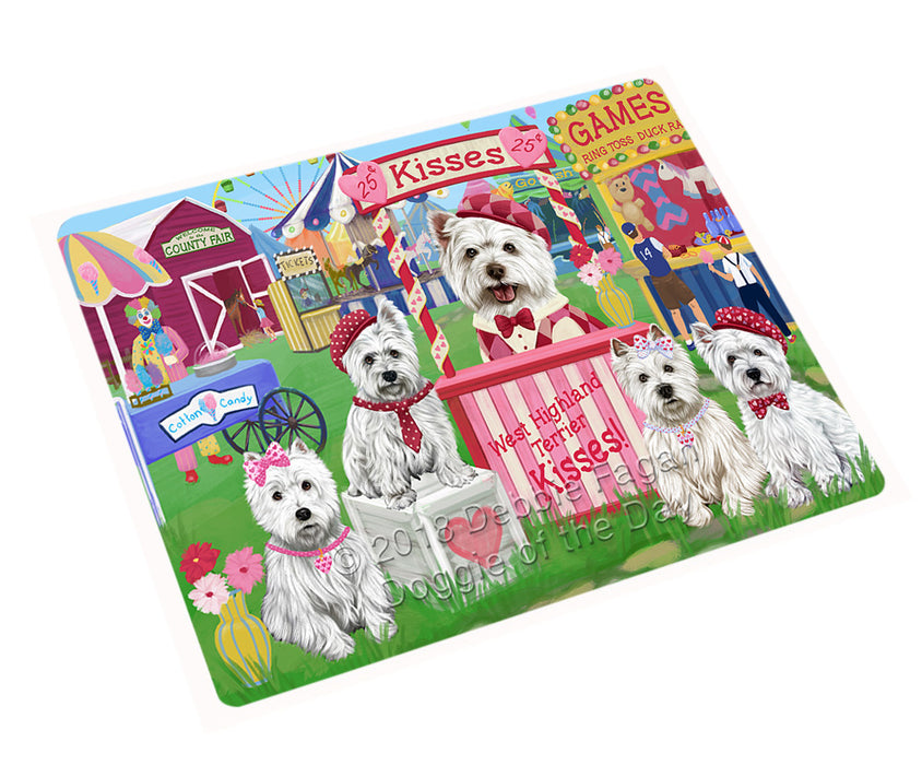 Carnival Kissing Booth West Highland Terriers Dog Cutting Board C73284