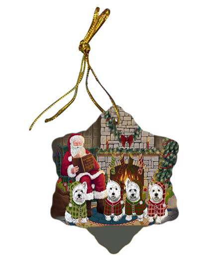 Christmas Cozy Holiday Tails West Highland Terriers Dog Star Porcelain Ornament SPOR55755