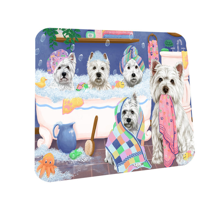 Rub A Dub Dogs In A Tub West Highland Terriers Dog Coasters Set of 4 CST56792