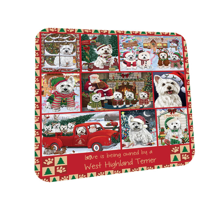 Love is Being Owned Christmas West Highland Terrier Dogs Coasters Set of 4 CST57224