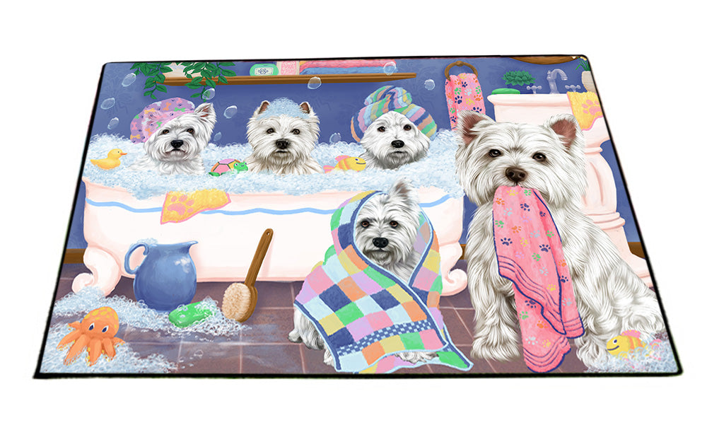 Rub A Dub Dogs In A Tub West Highland Terriers Dog Floormat FLMS53685
