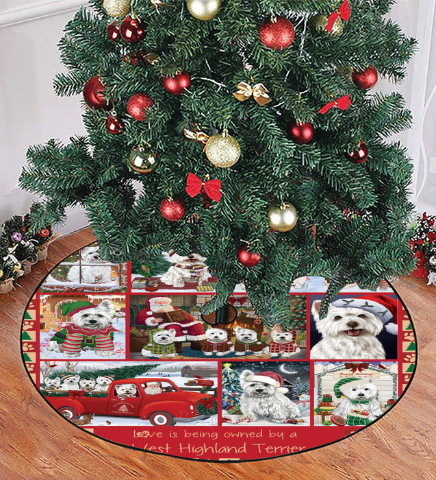 Love is Being Owned Christmas West Highland Terrier Dogs Tree Skirt