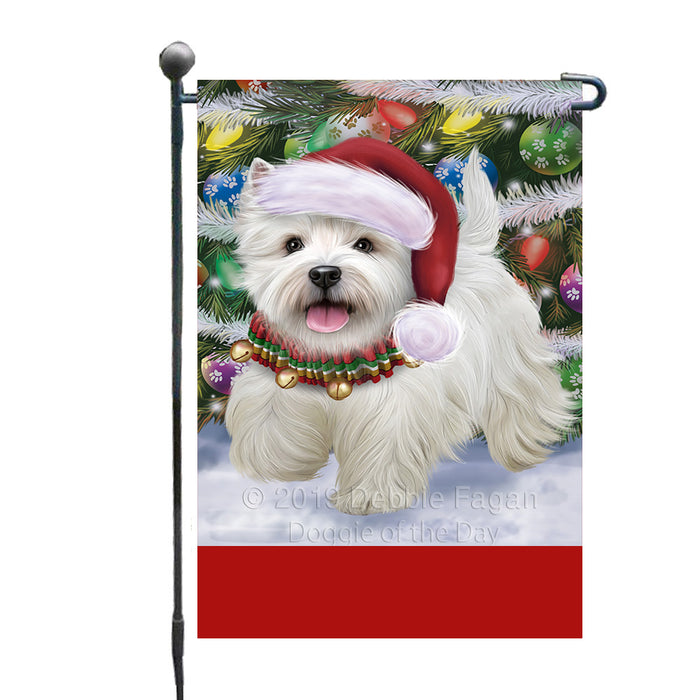 Personalized Trotting in the Snow West Highland White Terrier Dog Custom Garden Flags GFLG-DOTD-A60812