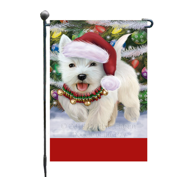 Personalized Trotting in the Snow West Highland White Terrier Dog Custom Garden Flags GFLG-DOTD-A60813