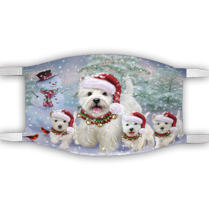 Christmas Running Fammily West Highland Terrier Dogs Face Mask FM48752