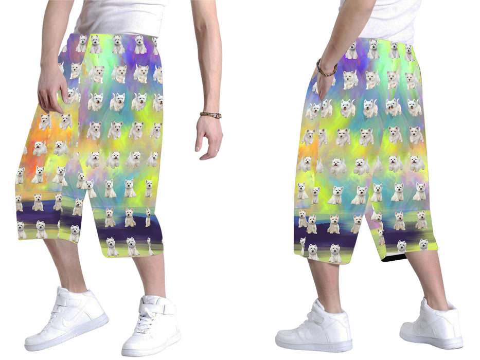 Paradise Wave West Highland White Terrier Dogs All Over Print Men's Baggy Shorts