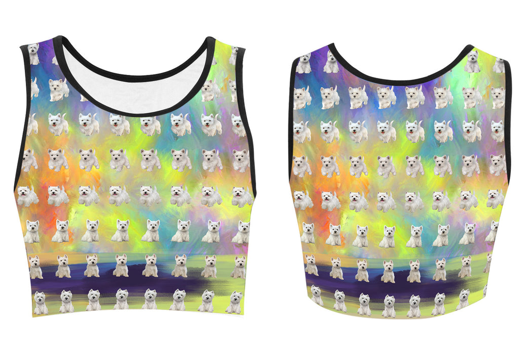 Paradise Wave West Highland White Terrier Dogs Women's Crop Top