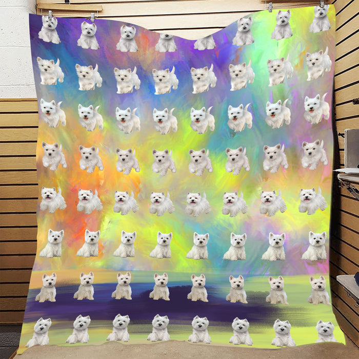 Paradise Wave West Highland White Terrier Dogs Quilt