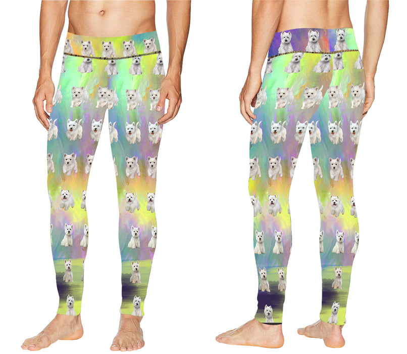 Paradise Wave West Highland White Terrier Dogs All Over Print Meggings