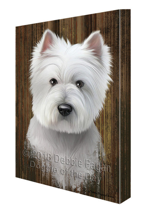 Rustic West Highland White Terrier Dog Canvas Print Wall Art Décor CVS71666