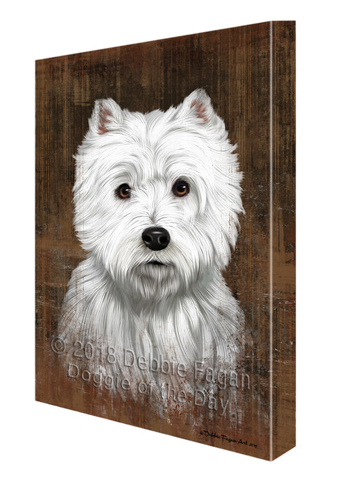 Rustic West Highland White Terrier Dog Canvas Wall Art CVS50448