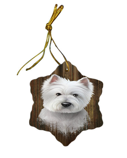 Rustic West Highland White Terrier Dog Star Porcelain Ornament SPOR50585