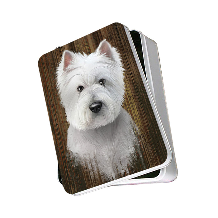 Rustic West Highland White Terrier Dog Photo Storage Tin PITN50599